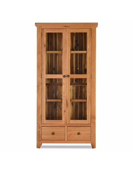 Lancaster Double Display Cabinet - Solid | Murphy Furniture