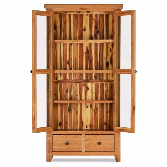 Lancaster Double Display Cabinet - Solid | Murphy Furniture