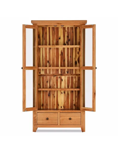 Lancaster Double Display Cabinet - Solid | Murphy Furniture