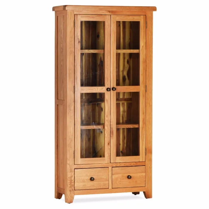 Lancaster Double Display Cabinet - Solid | Murphy Furniture