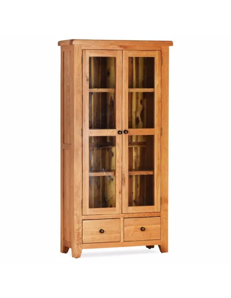Lancaster Double Display Cabinet - Solid | Murphy Furniture