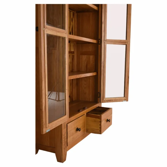 Lancaster Double Display Cabinet - Solid | Murphy Furniture