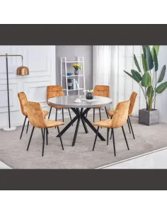 Isla Round Dining Table - Grey Marble | Murphy Furniture