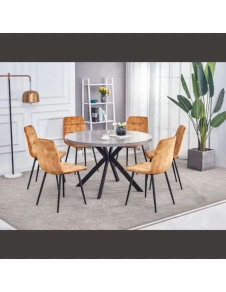 Isla Round Dining Table - Grey Marble | Murphy Furniture