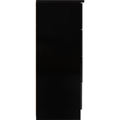 Nevada 5 Drawer Low Wardrobe - Black  Gl | Murphy Furniture
