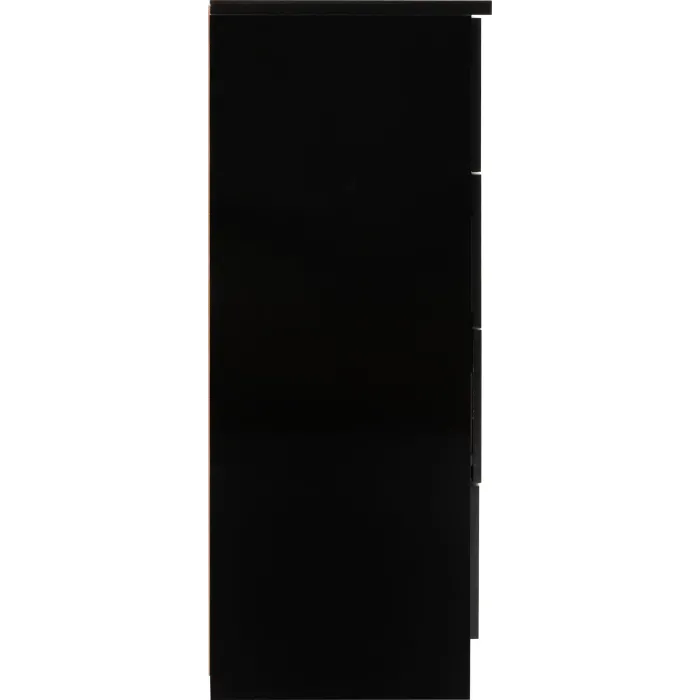 Nevada 5 Drawer Low Wardrobe - Black  Gl | Murphy Furniture