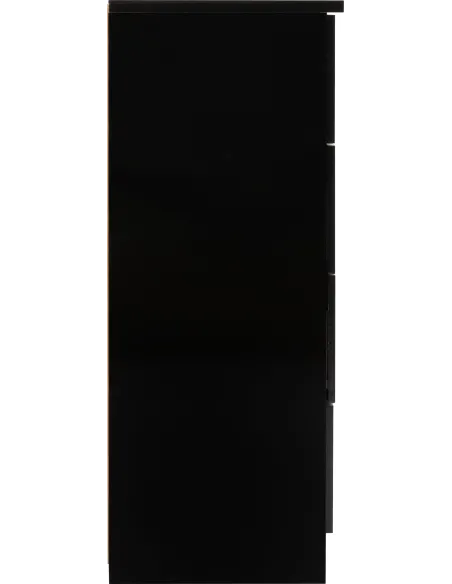 Nevada 5 Drawer Low Wardrobe - Black  Gl | Murphy Furniture