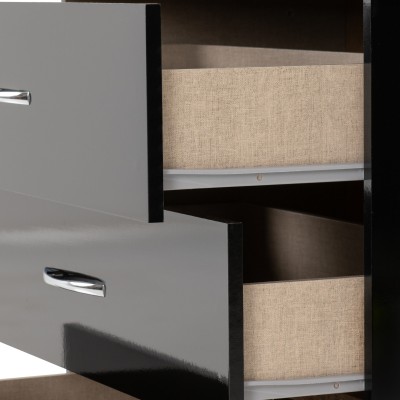 Nevada 3 Drawer Chest - Black  Gloss | Murphy Furniture