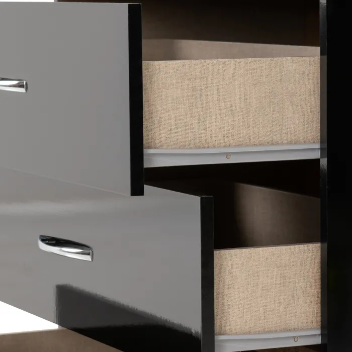 Nevada 3 Drawer Chest - Black  Gloss | Murphy Furniture