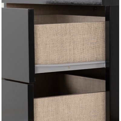 Nevada 5 Drawer Narrow Chest - Black  Gl | Murphy Furniture