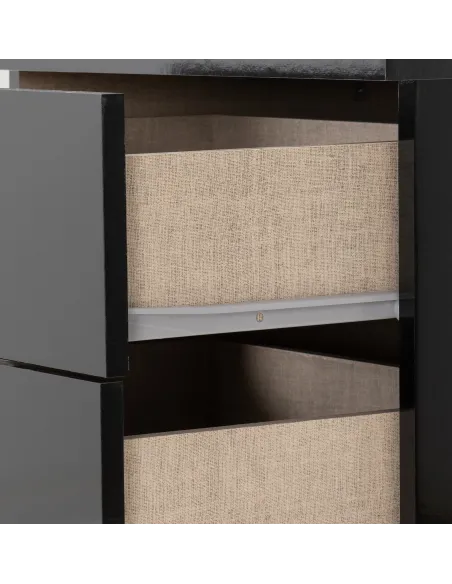 Nevada 5 Drawer Narrow Chest - Black  Gl | Murphy Furniture