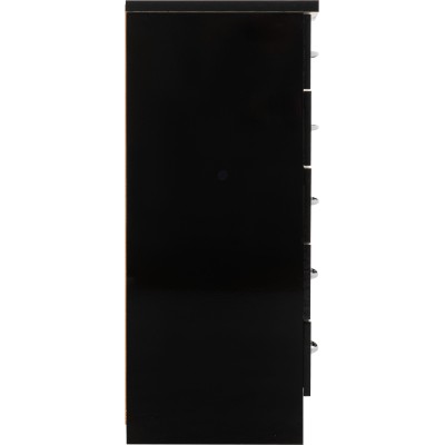 Nevada 5 Drawer Narrow Chest - Black  Gl | Murphy Furniture
