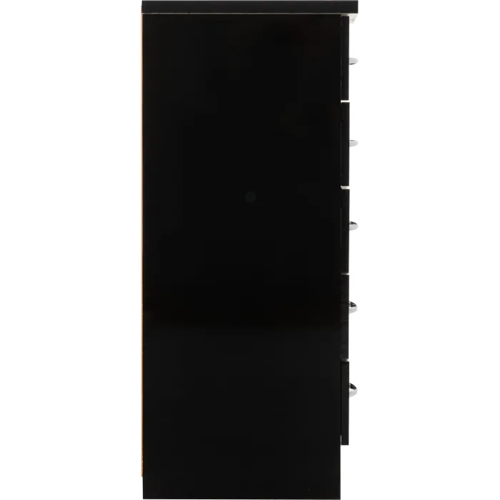 Nevada 5 Drawer Narrow Chest - Black  Gl | Murphy Furniture