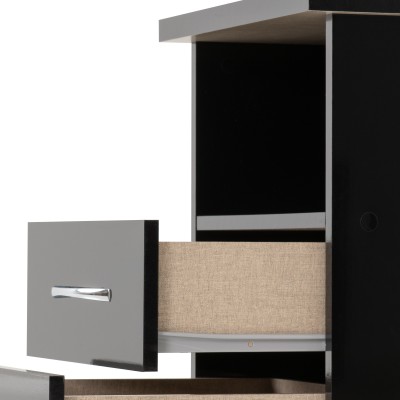 Nevada 2 Drawer Bedside Locker - Black | Murphy Furniture