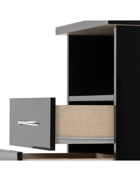 Nevada 2 Drawer Bedside Locker - Black | Murphy Furniture