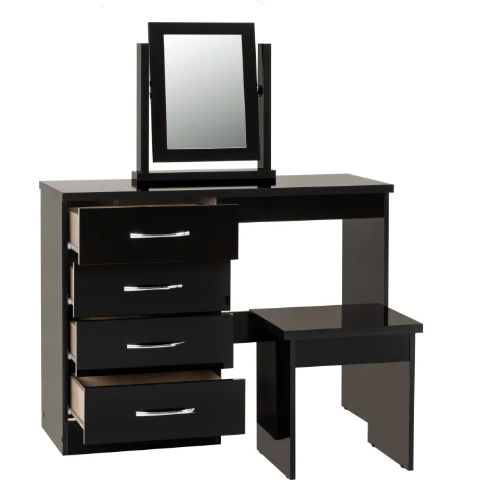 Nevada Dressing Table Set - Black  Gloss | Murphy Furniture
