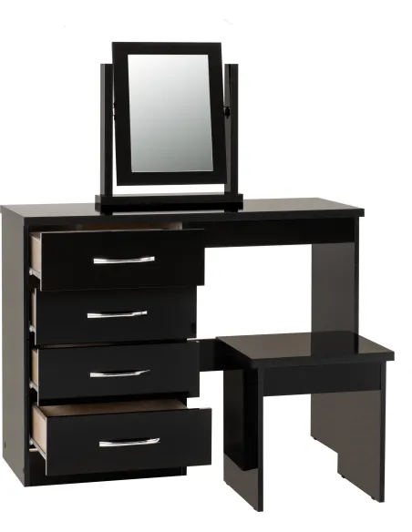 Nevada Dressing Table Set - Black  Gloss | Murphy Furniture