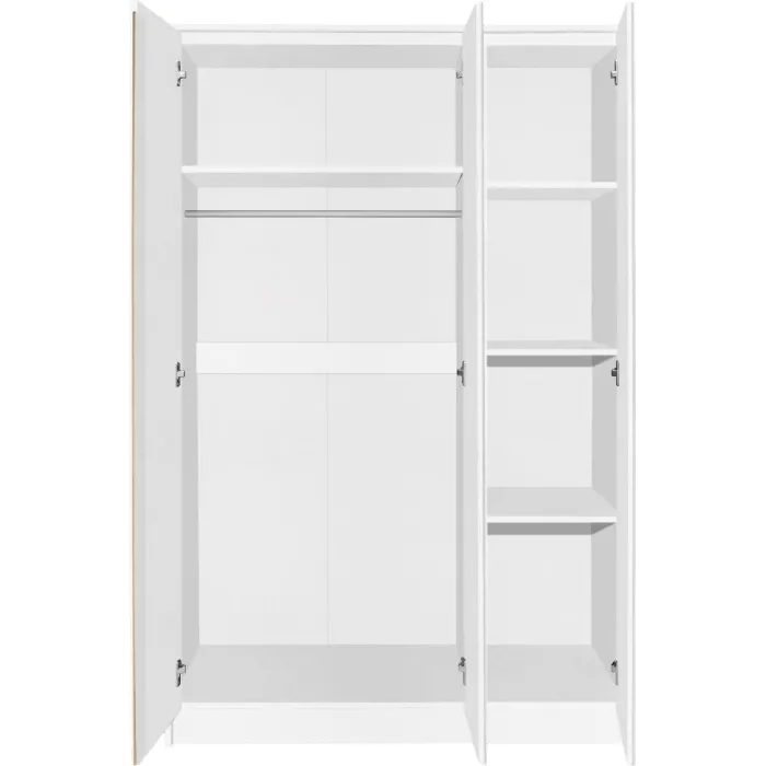 Malvern 3 Door Wardrobe - White | Murphy Furniture