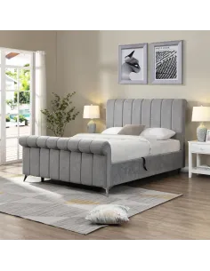 Carlow 4ft6 Side Gas Lift Bedframe - Grey | Murphy Furniture 2