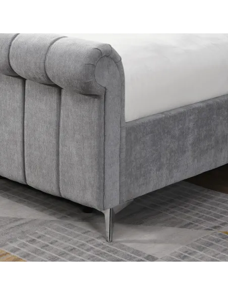 Carlow 4ft6 Side Gas Lift Bedframe - Grey | Murphy Furniture