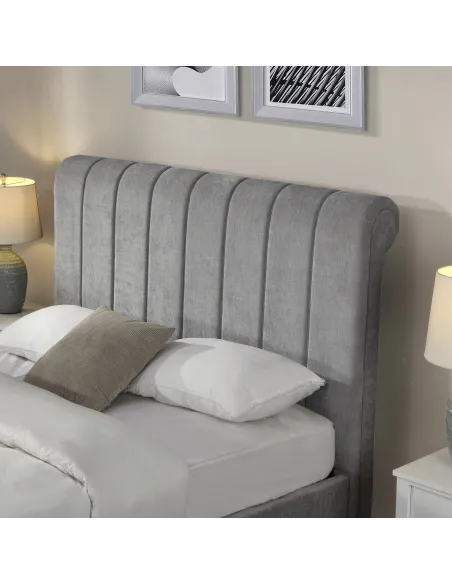 Carlow 4ft6 Side Gas Lift Bedframe - Grey | Murphy Furniture