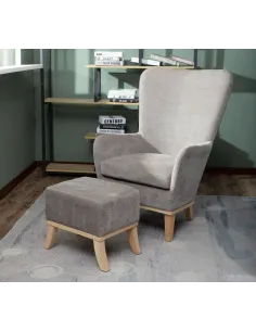 1986 Chair & Footstool - Light Grey | Murphy Furniture