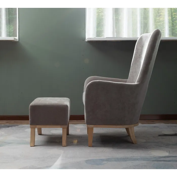 1986 Chair & Footstool - Light Grey | Murphy Furniture