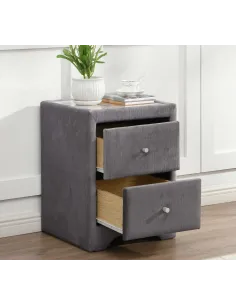 Kilkenny Bedside Locker - Grey Velvet | Murphy Furniture 2