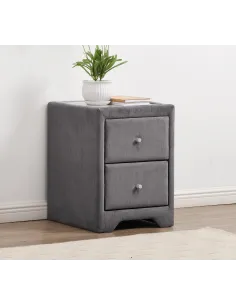 Kilkenny Bedside Locker - Grey Velvet | Murphy Furniture