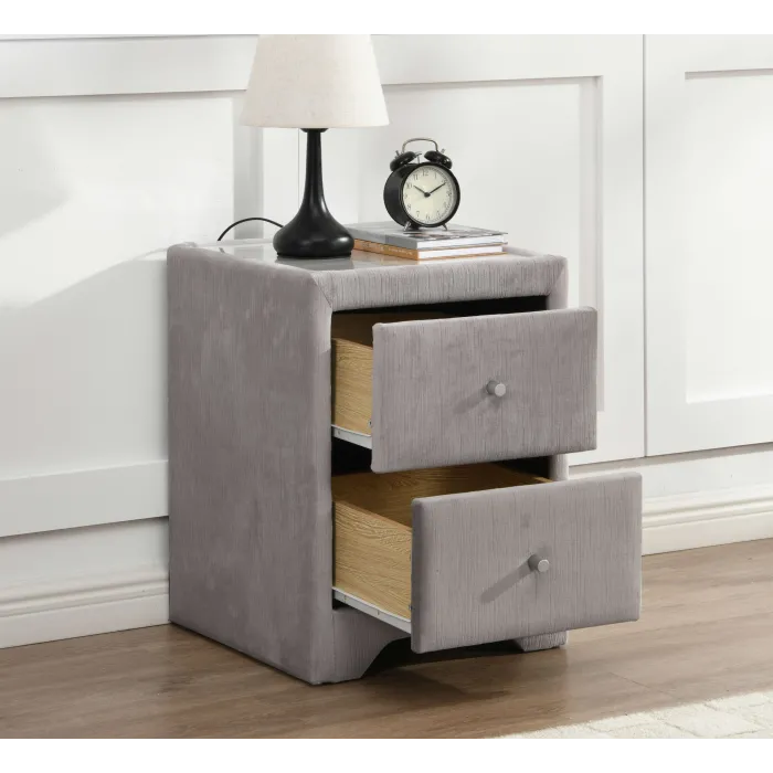Kilkenny Bedside Locker - Silver | Murphy Furniture