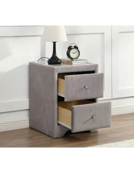 Kilkenny Bedside Locker - Silver | Murphy Furniture