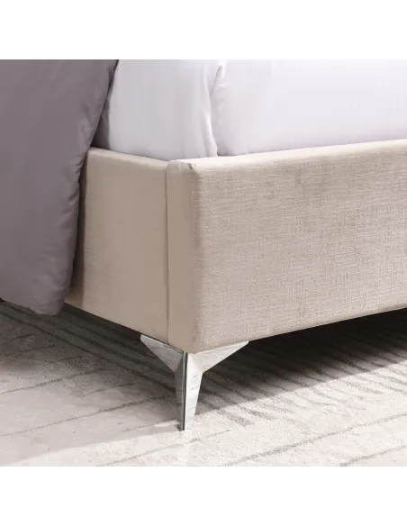 Mayo 4FT6 Bedframe -  Beige Fabric | Murphy Furniture