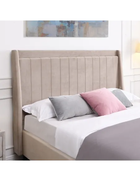 Mayo 4FT6 Bedframe -  Beige Fabric | Murphy Furniture