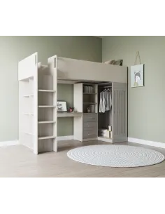 Jupiter High Sleeper Bed - White/Grey | Murphy Furniture