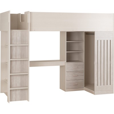 Jupiter High Sleeper Bed - White/Grey | Murphy Furniture