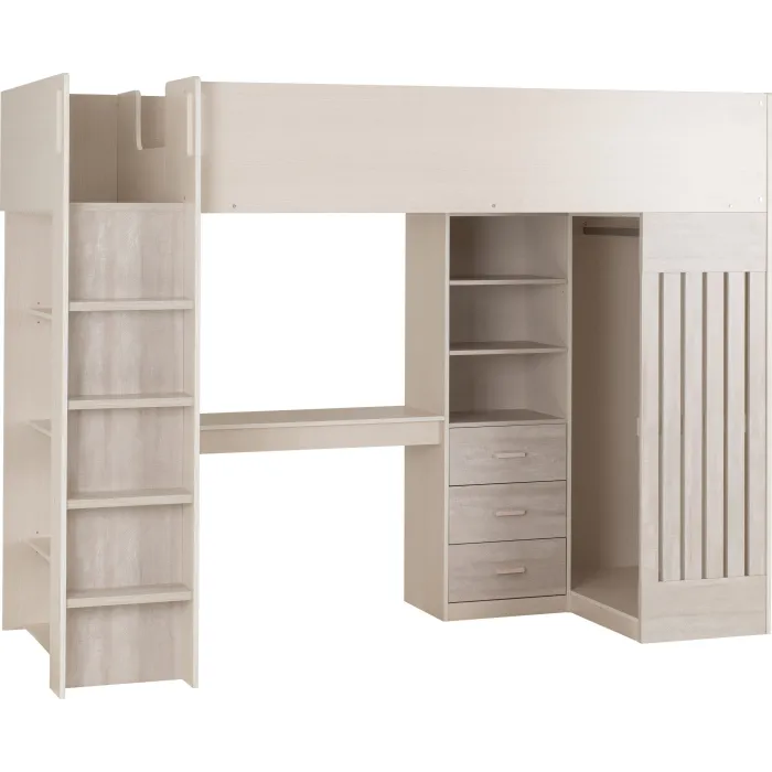 Jupiter High Sleeper Bed - White/Grey | Murphy Furniture