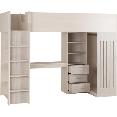 Jupiter High Sleeper Bed - White/Grey | Murphy Furniture