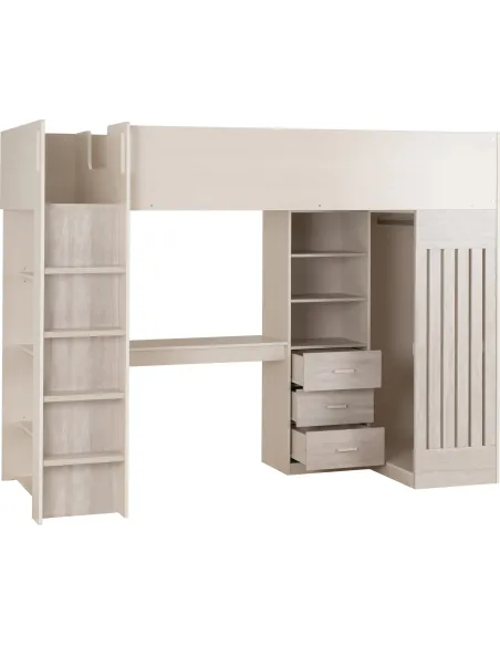 Jupiter High Sleeper Bed - White/Grey | Murphy Furniture