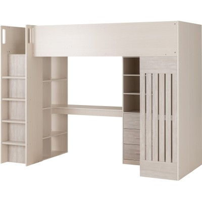 Jupiter High Sleeper Bed - White/Grey | Murphy Furniture
