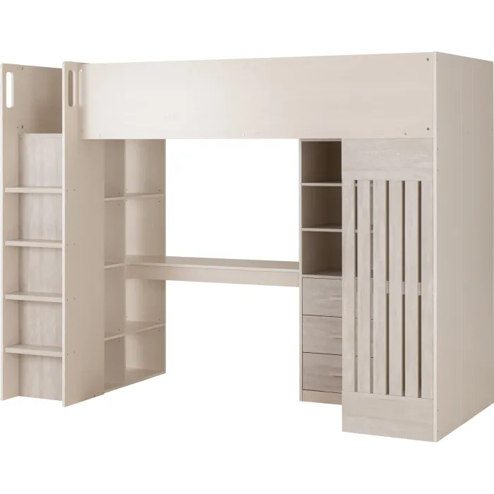 Jupiter High Sleeper Bed - White/Grey | Murphy Furniture