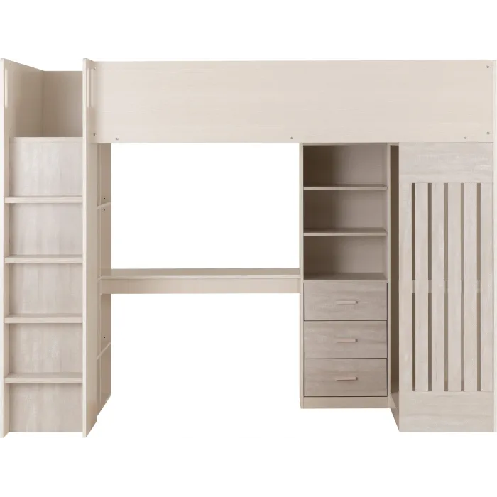Jupiter High Sleeper Bed - White/Grey | Murphy Furniture