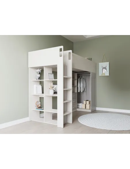 Jupiter High Sleeper Bed - White/Grey | Murphy Furniture