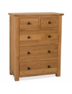 Siena 3+2 Drawer Chest - Oak | Murphy Furniture