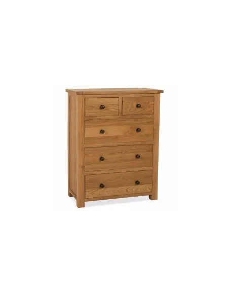 Siena 3+2 Drawer Chest - Oak | Murphy Furniture