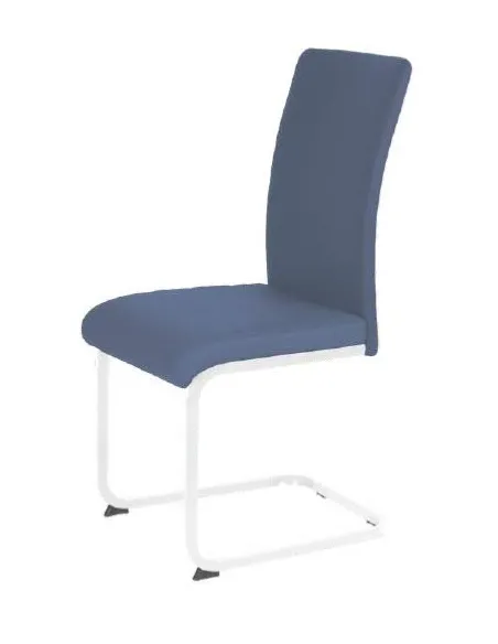 Liana Dining Chair - Blue PU/Chrome | Murphy Furniture