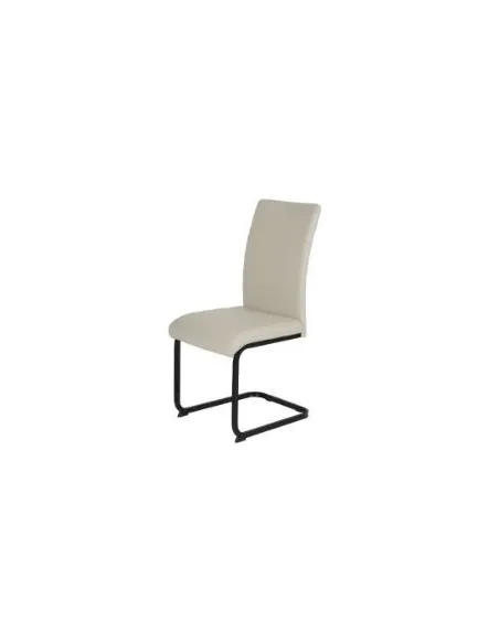 Liana Dining Chair - Taupe PU/Black | Murphy Furniture