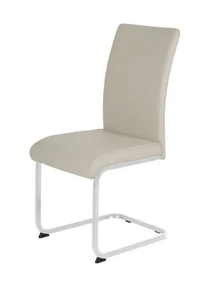 Liana Dining Chair - Taupe PU/Chrome | Murphy Furniture
