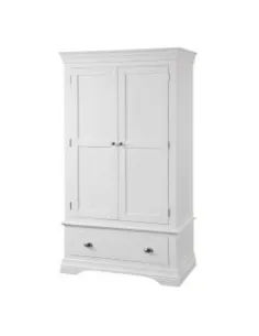 Bella Double Wardrobe with Drawer - White | Murphy Furniture