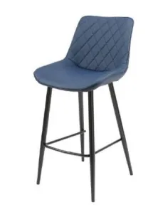 Silvia Bar Stool - Blue PU | Murphy Furniture