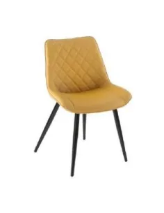 Silvia Dining Chair - Yellow PU | Murphy Furniture